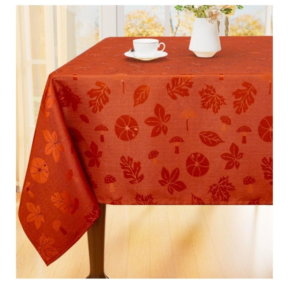 Thanksgiving Tablecloth 60x84 Autumn Pumpkin‎ Mushroom Terracotta Halloween Fall